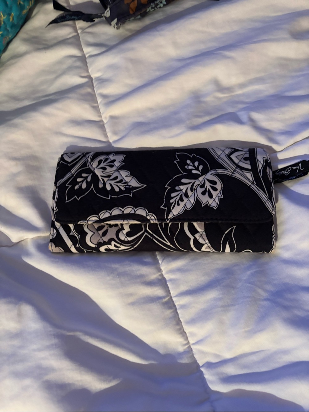 Vera Bradley Black and White Floral Quilted Wallet